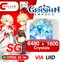 Genshin Impact (SG) - 6480 + 1600 Crystal Top up UID By Inblackm Open 24 hr.