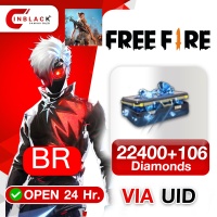Free Fire (BR) - 22400+106 Diamond Top up UID By Inblackm Open 24 hr.