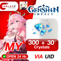 Genshin Impact (MY) - 300 + 30 Crystal Top up UID By Inblackm Open 24 hr.