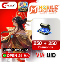 Mobile Legends: Bang Bang (GL / TH) - 250 + 250 Diamonds (Limit 1 time / ID)  Top up UID By Inblack Open 24 hr.( *** INDO/MY/PH/SG CAN NOT )