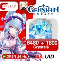 Genshin Impact (TH) - 6480 + 1600 Crystal Top up UID By Inblackm Open 24 hr.