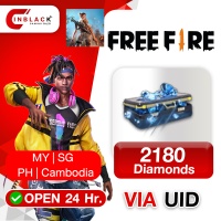 Free Fire (MY | SG | PH | Cambodia) - 2180 Diamond Top up UID By Inblackm Open 24 hr.