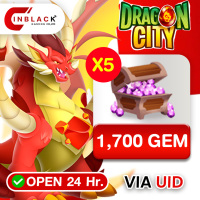Dragon City - 8500  (1700 x 5 ) GEM Top up User ID by Inblackm Open 24 hr.