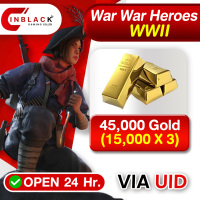 War War Heroes (VVVVH WW II) - 45000 Gold (15000 X 3) Top up UID By Inblackm Open 24 hr.