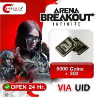 Arena Breakout: Infinite (GL) - 5000 Coins + 300 49.99$ Top up UID By Inblack Open 24 hr.