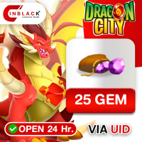Dragon City - 25 GEM Top up User ID by Inblackm Open 24 hr.