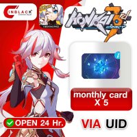Honkai Impact 3 ASIA - monthly card X 5	 via UID by Inblackm open 24 hr.