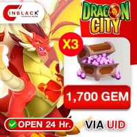 Dragon City - 5100 ( 1700 x 3 )GEM Top up User ID by Inblackm Open 24 hr.