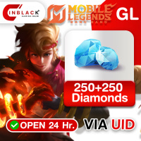 Mobile Legends: Bang Bang (GL) - 250 + 250 Diamonds (Limit 1 time / ID)  Top up UID By Inblack Open 24 hr.