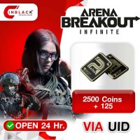 Arena Breakout: Infinite (GL) - 2500 Coins + 125 24.99$ Top up UID By Inblack Open 24 hr.