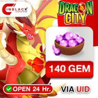 Dragon City - 140 GEM Top up User ID by Inblackm Open 24 hr.