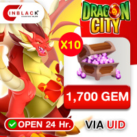 Dragon City - 17000  (1700 x10 ) GEM Top up User ID by Inblackm Open 24 hr.