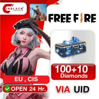 Free Fire (EU , CIS) - 100+10 Diamond Top up UID By Inblackm Open 24 hr.
