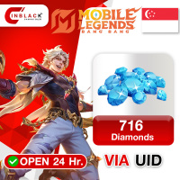 Mobile Legends: Bang Bang (Singapore) -  716 Diamonds Top up UID By Inblackm Open 24 hr.