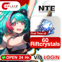 Neverness to Everness - NTE - 60 Riftcrystals ( First Time X 2 ) 0.99$ Top up Via LOGIN By Inblackm Open 24 hr.