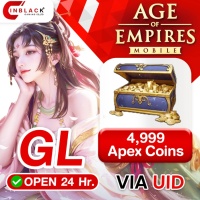 Age of Empires Mobile (GL) - 4999 Apex Coins 49.99$  ( ID NO Error B102 ) Top up UID By Inblack Open 24 hr.