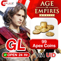 Age of Empires Mobile (GL) - 99 Apex Coins 0.99$ ( For All ID ) Top up UID By Inblack Open 24 hr.