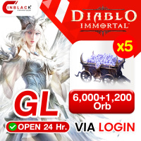 Diablo Immortal (GL) - 6000+1200 x5 Orb Top up Via LOG IN By Inblack Open 24 hr.