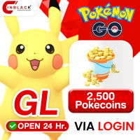 Pokémon Go (GL) - 2500 Pokecoins (19.99$) Top Up Via Login By Inblackm Open 24 hr.