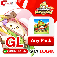 Legend of Mushroom (GL) -  Any Pack 299.99 (99.99X3) USD Top up Via Official LOGIN By Inblack open 24 hr.