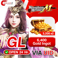 Kingdom Heroes M (SEA) - 6400  Gold Ingot (3200 X 2) Top up UID By Inblack Open 24hr.