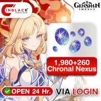 Genshin (All Region) - 1980 + 260 Chronal Nexus Top up Via LOGIN By Inblackm Open 24 hr.