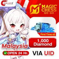 Magic Chess: Go Go (Malaysia)- 1000 (500+500) Diamond (First Time X 2)Top up UID By Inblackm Open 24 hr.