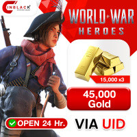 [INSTANT] War War Heroes (VVVVH WW II) - 45000 Gold (15000 X 3) Top up UID By Inblackm Open 24 hr.