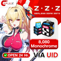 [INSTANT] Zenless Zone Zero - 8080 Monochrome ( 6480+1600 ) - 99.99$ Top up UID By Inblack Open 24 hr