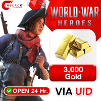 [INSTANT] War War Heroes (VVVVH WW II)  - 3000 Gold Top up UID By Inblackm Open 24 hr.