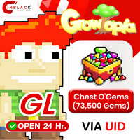 Growtopia (GL) - Chest O'Gems  (73,500  Gems)Player ID by Inblackm open 24 hr.