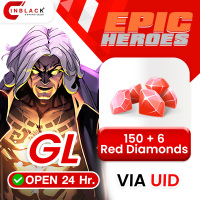 Epic Heroes - X Hero (GL) - 150 + 6 Red Diamonds 14.99$ Top up UID By Inblack Open 24 hr.
