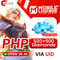 [INSTANT] Mobile Legends: Bang Bang (Philippines) - 1000 Diamonds ( 500+500 First Recharge ) Top up UID By inblack Open 24 hr.