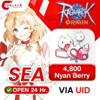 Ragnarok Origin (SEA) - 4800 Nyan Berry - 99.99$ Top up UID By Inblack Open 24 hr.