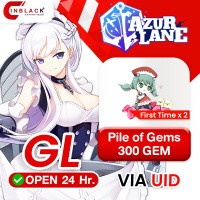 [INSTANT] Azur Lane (GL) - Pile of Gems 300 GEM + Bonus - 4.99$ ( First Time x 2 ) Top up UID By Inblackm open 24 hr.