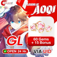 Legend of Aoqi (GL) - 60 Gems + 15 Bonus (0.99$) Top up UID By Inblackm Open 24 hr.