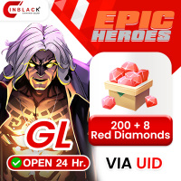 Epic Heroes - X Hero (GL) - 200 + 8 Red Diamonds 19.99$ Top up UID By Inblack Open 24 hr.