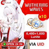 Wuthering Waves - 80800 Lunite (6480+1600 X 10) 999.9$ Top up UID by Inblackm open 24 hr.