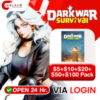 DARK WAR SURVIVAL - $5+$10+$20+$50+$100 Pack  VIA LOGIN BY INBLACKM open 24 hr.