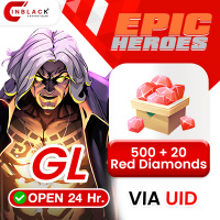 Epic Heroes - X Hero (GL) - 500 + 20 Red Diamonds 49.99$ Top up UID By Inblack Open 24 hr.