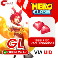 Hero Clash (GL) - 1999 + 80 Red Diamonds 19.99$ Top up UID By Inblack Open 24 hr.