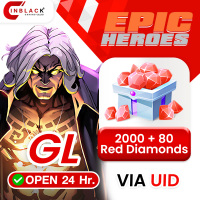 Epic Heroes - X Hero (GL) - 2000 + 80 Red Diamonds 199.99$ Top up UID By Inblack Open 24 hr.