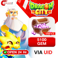 Dragon City - 5100 ( 1700 x 3 )GEM Top up User ID by Inblackm Open 24 hr.