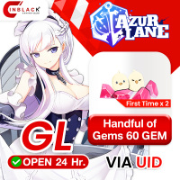 [INSTANT] Azur Lane (GL) - Handful of Gems 60 GEM + Bonus - 0.99$ ( First Time x 2 ) Top Up UID By Inblack Open 24 hr.