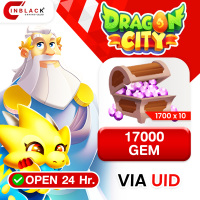 Dragon City - 17000  (1700 x10 ) GEM Top up User ID by Inblackm Open 24 hr.