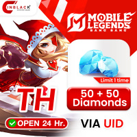 Mobile Legends: Bang Bang (TH) - 50 + 50 Diamonds  (Limit 1 time / ID) Top up UID By Inblackm Open 24 hr.