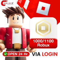 Roblox Top Up 1000/1100  Robux VIA LOGIN BY INBLACKM  Open 24 hr.( NOT SUPPORT VIETNAM )