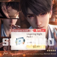 Love and Deepspace - Lingering Night Pack I $1 (LOGIN METHOD) **Need Account & Password to login**