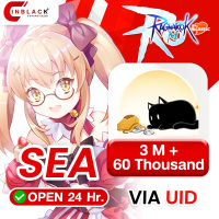 Ragnarok M: Classic (SEA) - 3 M + 60 Thousand 4.99$ Top up UID By Inblack Open 24 hr.