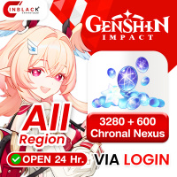 Genshin (All Region) - 3280 + 600 Chronal Nexus Top up Via LOGIN By Inblackm Open 24 hr.